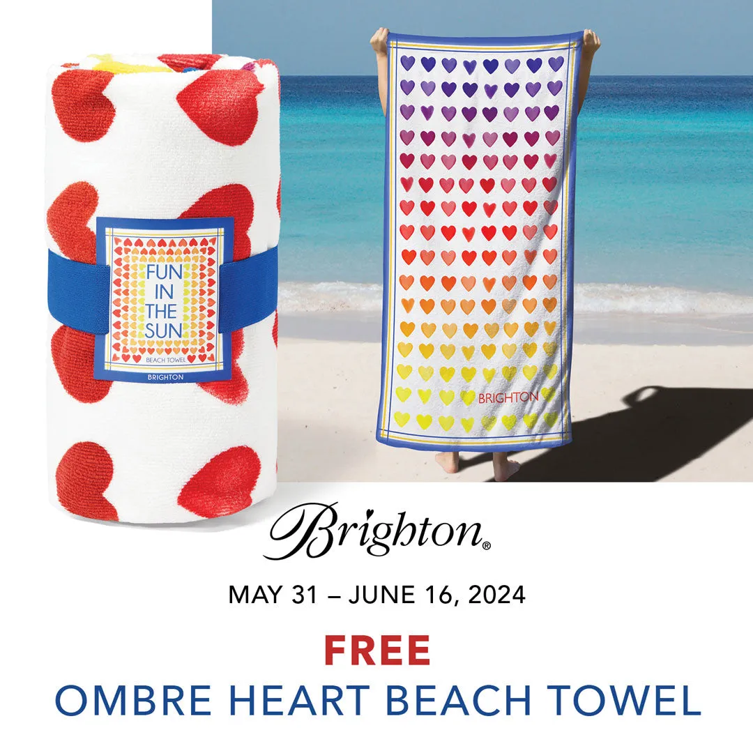 Ombré Heart Beach Towel