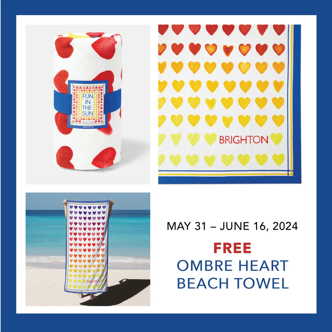Ombré Heart Beach Towel