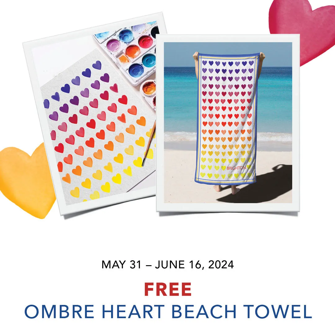 Ombré Heart Beach Towel