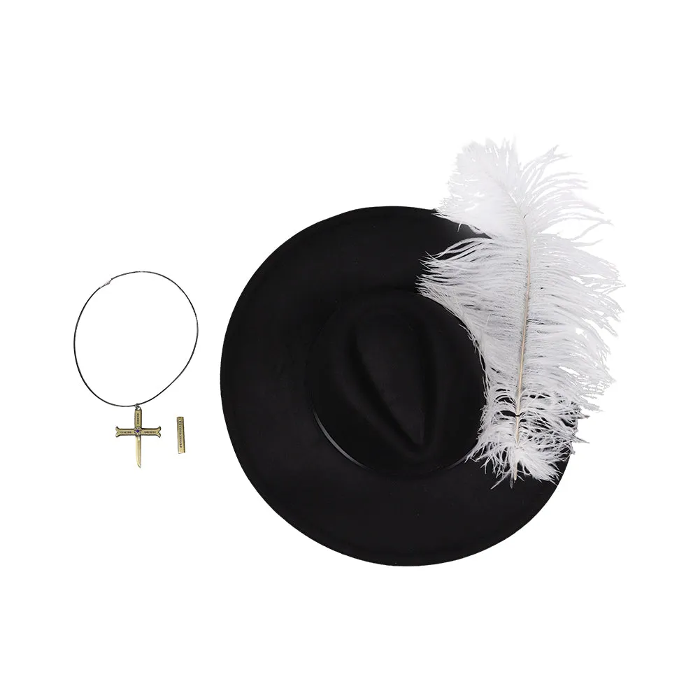 One Piece Eagle Eye Hat Cosplay Hat Cap Necklace Halloween Carnival Costume Accessories