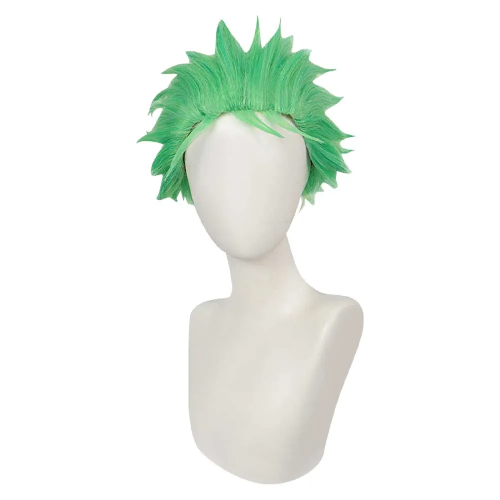 One Piece Roronoa Zoro Cosplay Green Wig Heat Resistant Synthetic Hair Carnival Halloween Party Props