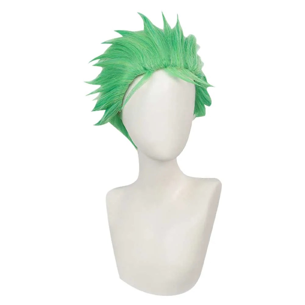 One Piece Roronoa Zoro Cosplay Green Wig Heat Resistant Synthetic Hair Carnival Halloween Party Props