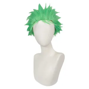 One Piece Roronoa Zoro Cosplay Green Wig Heat Resistant Synthetic Hair Carnival Halloween Party Props