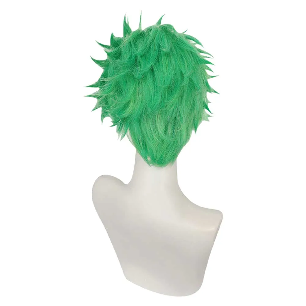 One Piece Roronoa Zoro Cosplay Green Wig Heat Resistant Synthetic Hair Carnival Halloween Party Props