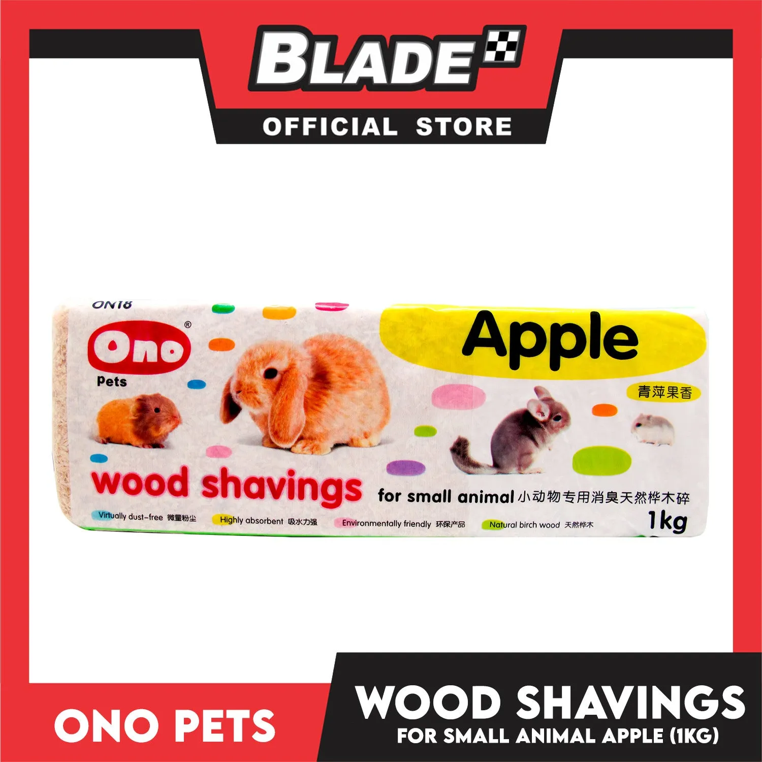 Ono Pets Wood Shavings Apple 1kg
