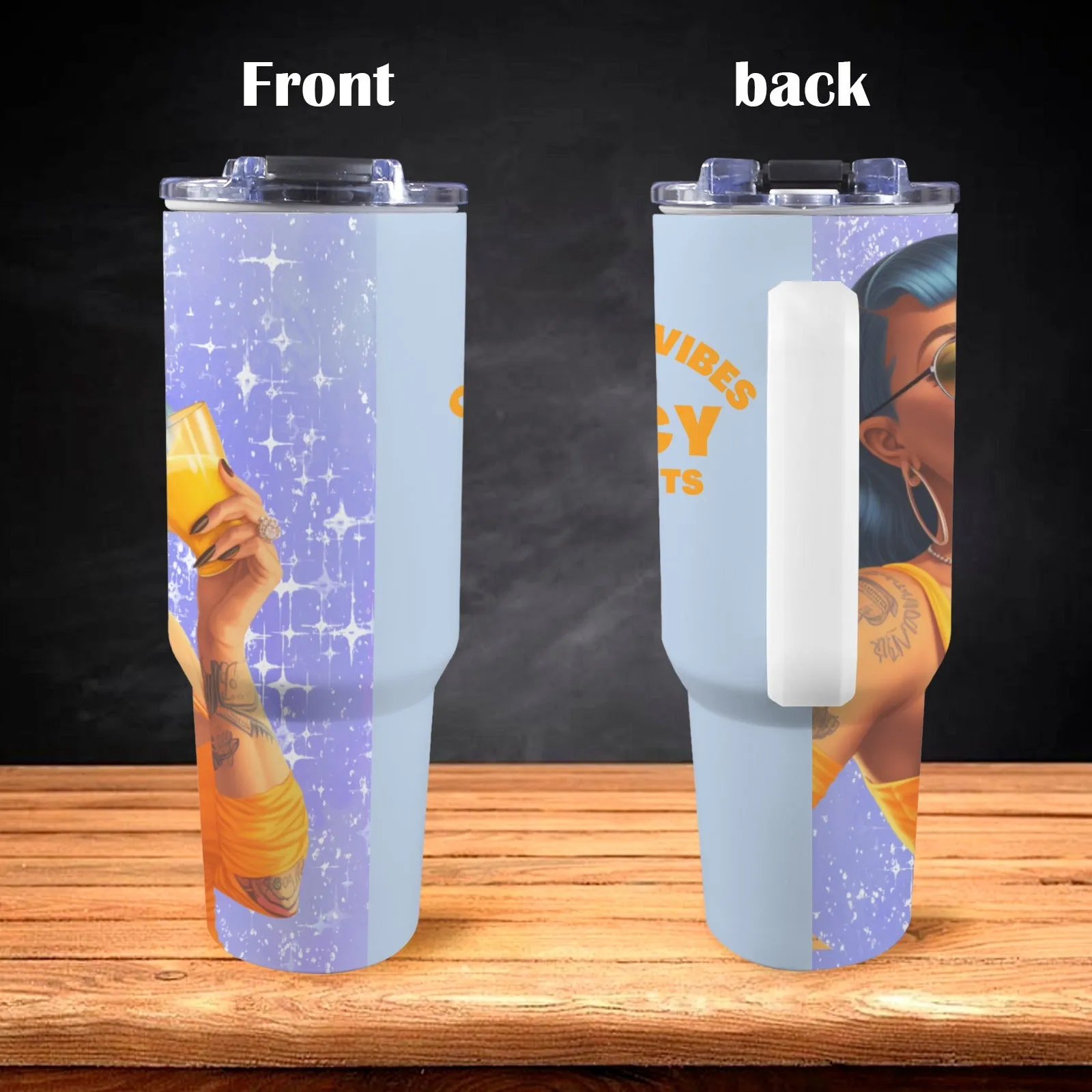 Orange Vibes 40oz Tumbler with Handle
