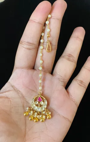 Pachi Kundan Maang Tika With Gold Finish HAK4