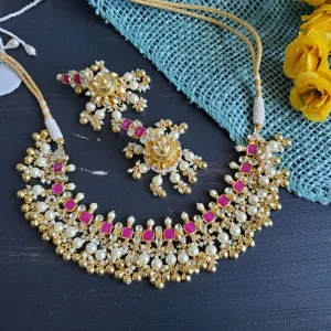 Pachi Kundan Set With Gold Finish