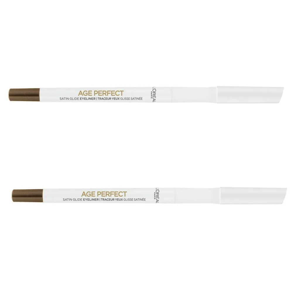 Pack of 2 L'Oreal Paris Age Perfect Satin Glide Eyeliner, Brown 102