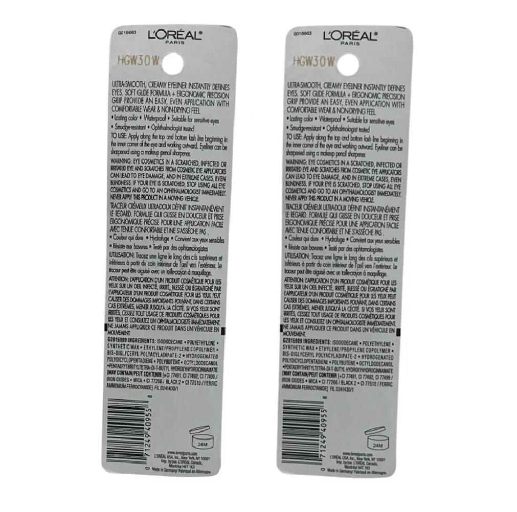 Pack of 2 L'Oreal Paris Age Perfect Satin Glide Eyeliner, Brown 102