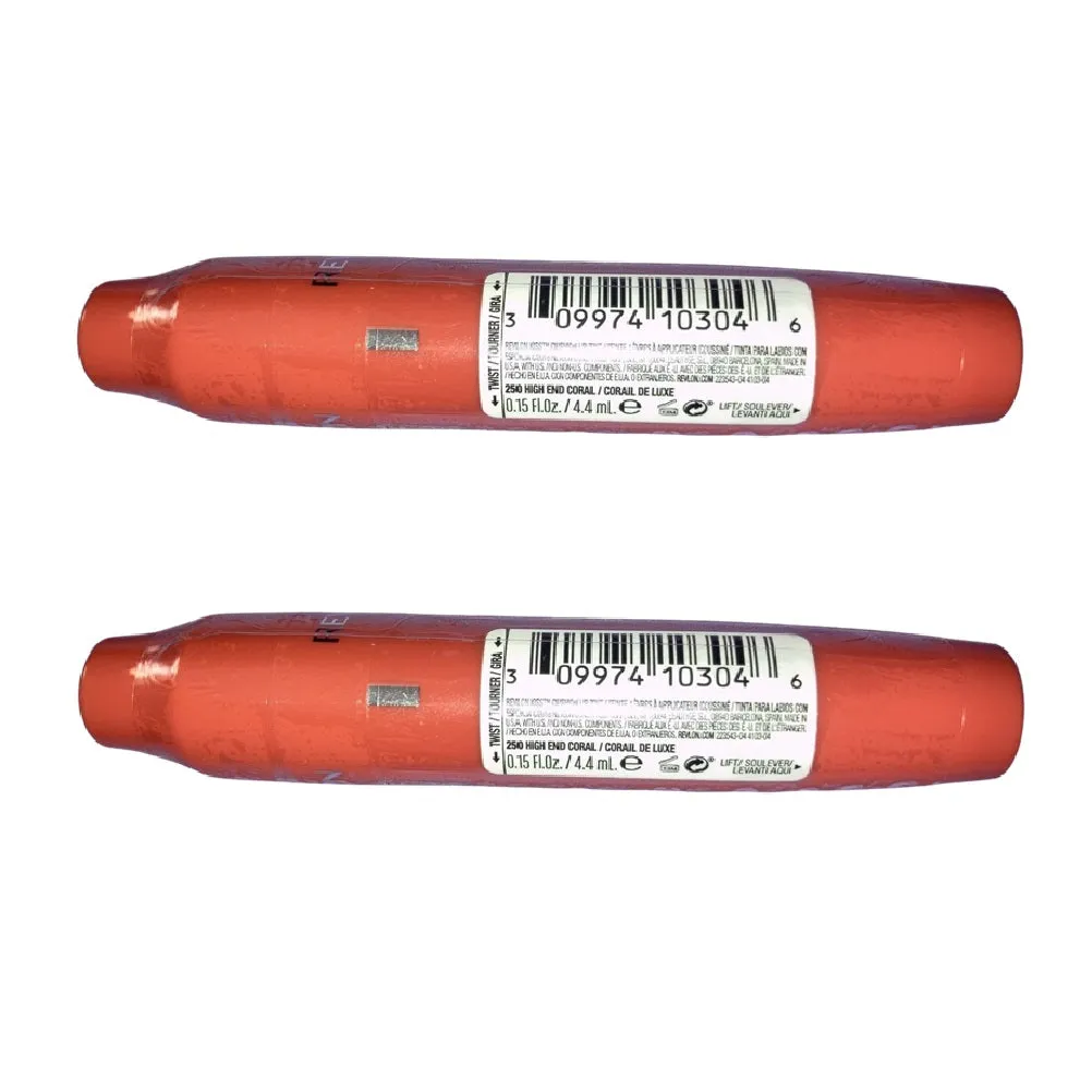 Pack of 2 Revlon Kiss Cushion Lip Tint, High End Coral # 250