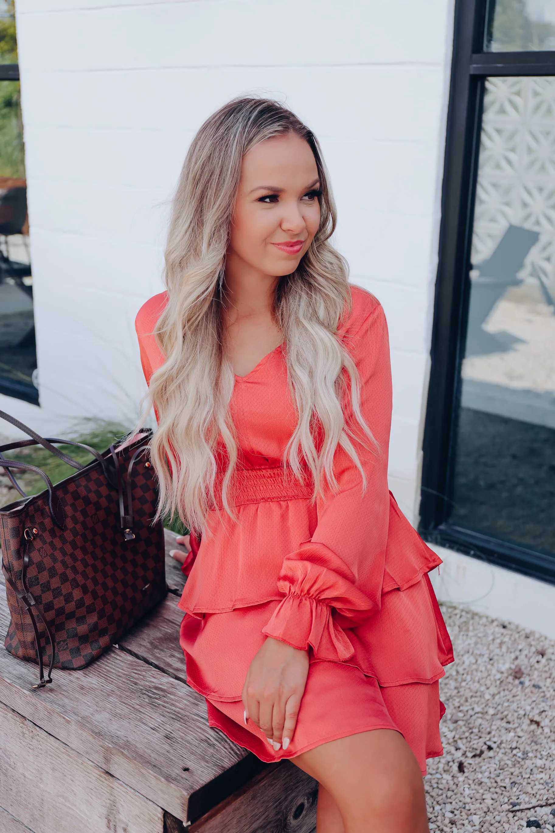Paget Tiered Textured Dress