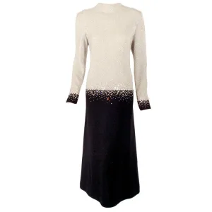 PAULINE TRIGERE Black and Silver Evening Gown