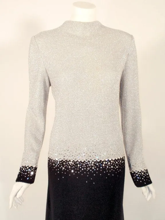 PAULINE TRIGERE Black and Silver Evening Gown