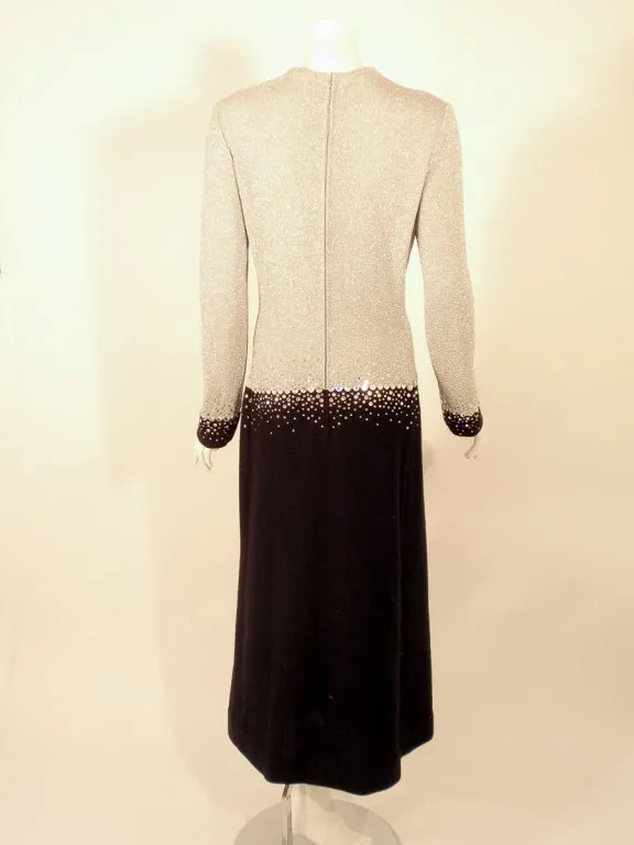 PAULINE TRIGERE Black and Silver Evening Gown