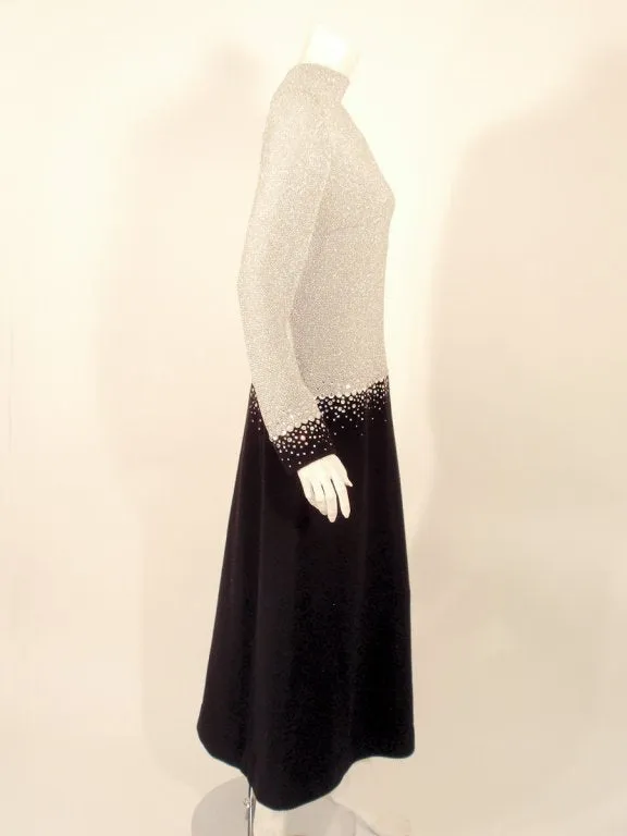 PAULINE TRIGERE Black and Silver Evening Gown