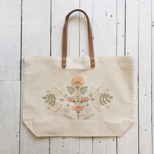 Peach Poppy Market Tote