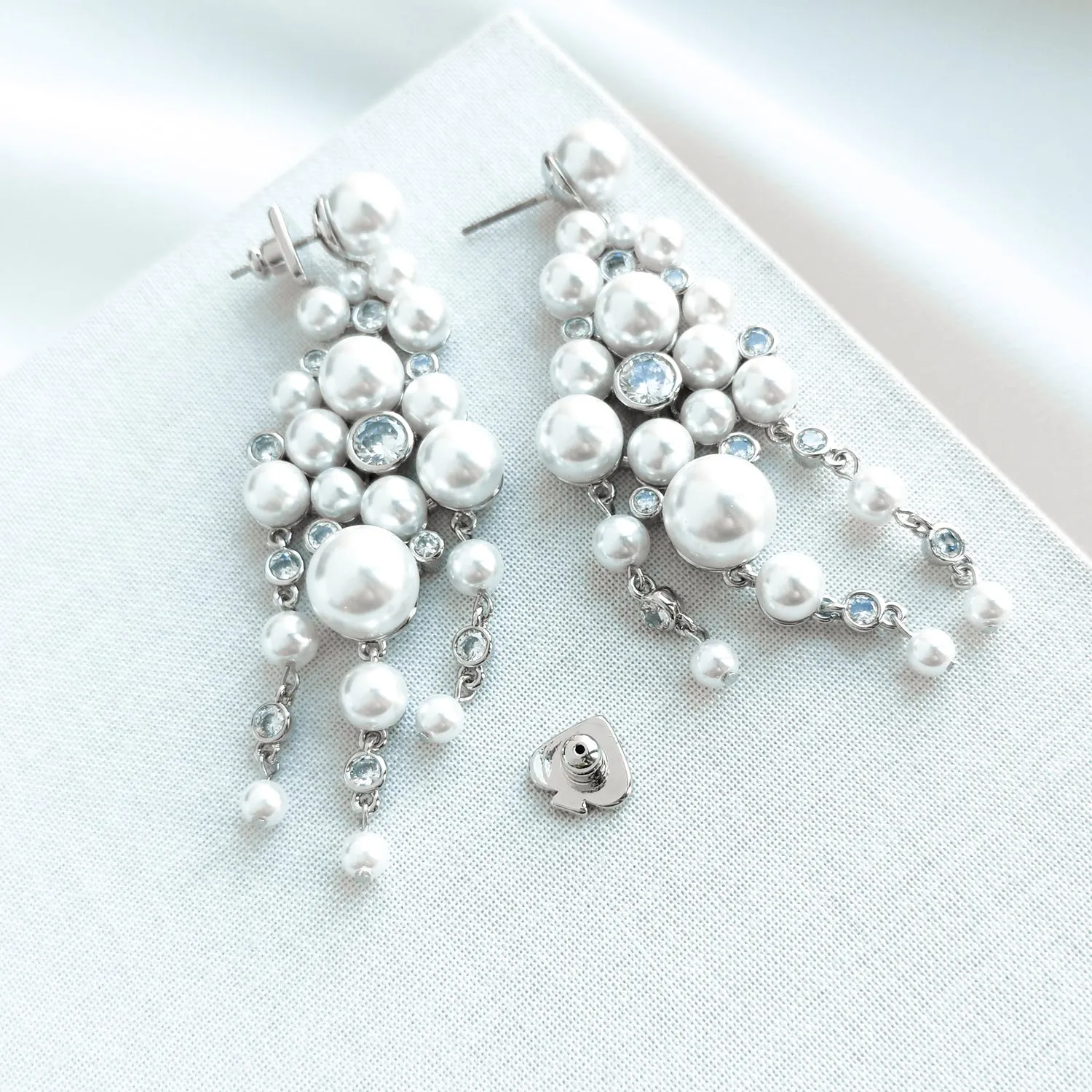 Pearl Caviar Silver Statement Earrings