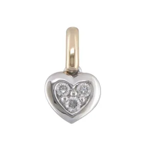 Pendentif Cœur - Or Jaune et Blanc, Diamants (J&A3316)