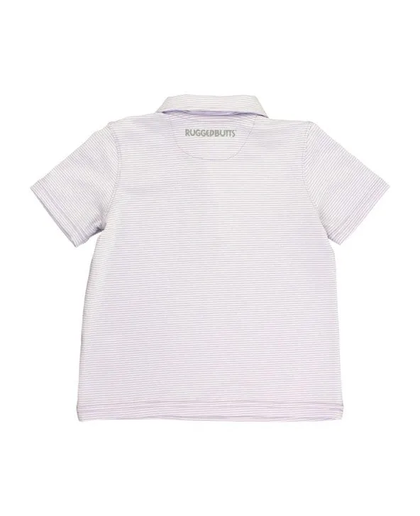 Performance Polo Shirt - Lavender Stripe