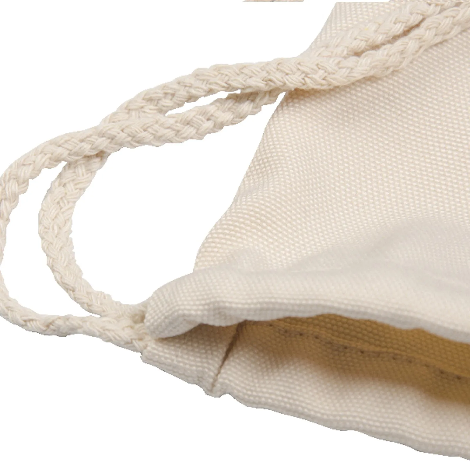 Personalised Canvas Drawstring Backpack with Brown Alpaca Acorn Wreath and Cute Text