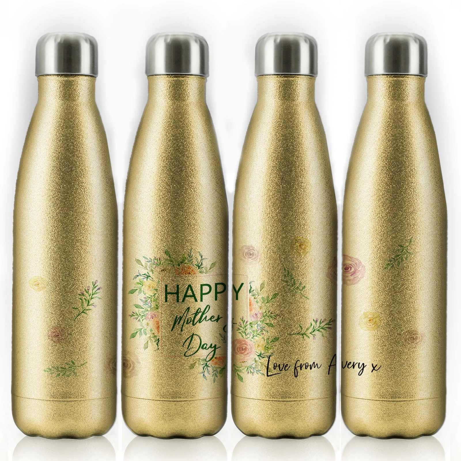 Personalised Cola Bottle with Stylish Text and Floral Mother’s Day Message