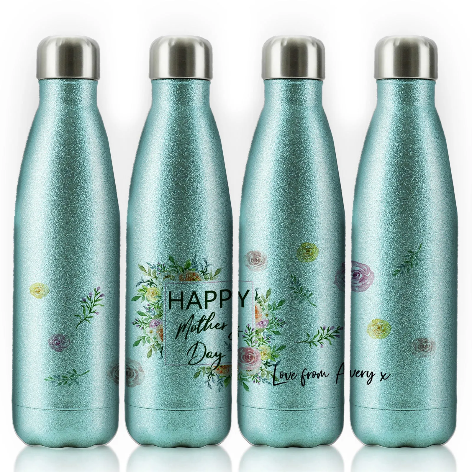 Personalised Cola Bottle with Stylish Text and Floral Mother’s Day Message