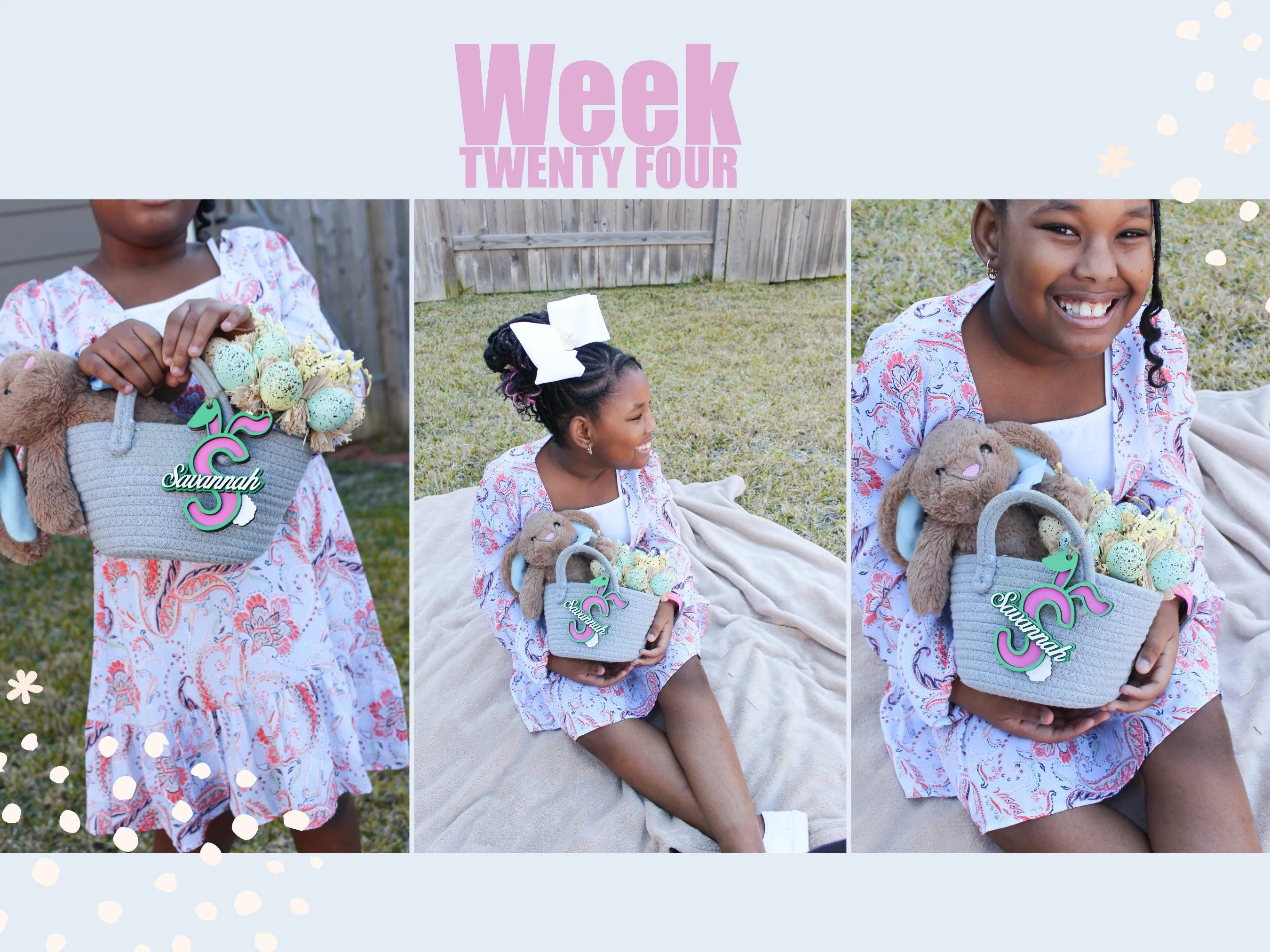 Personalized Bunny Initial Name Tag – Custom Wooden Easter Basket Tag