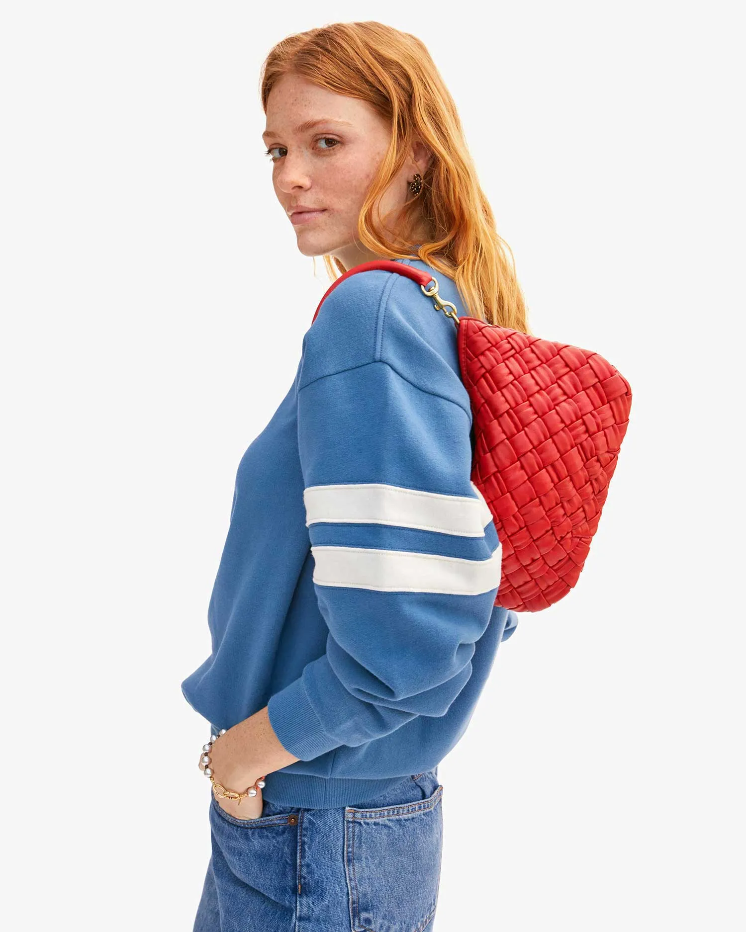 PETIT MOYEN IN ROSSA PUFFY WOVEN NAPPA