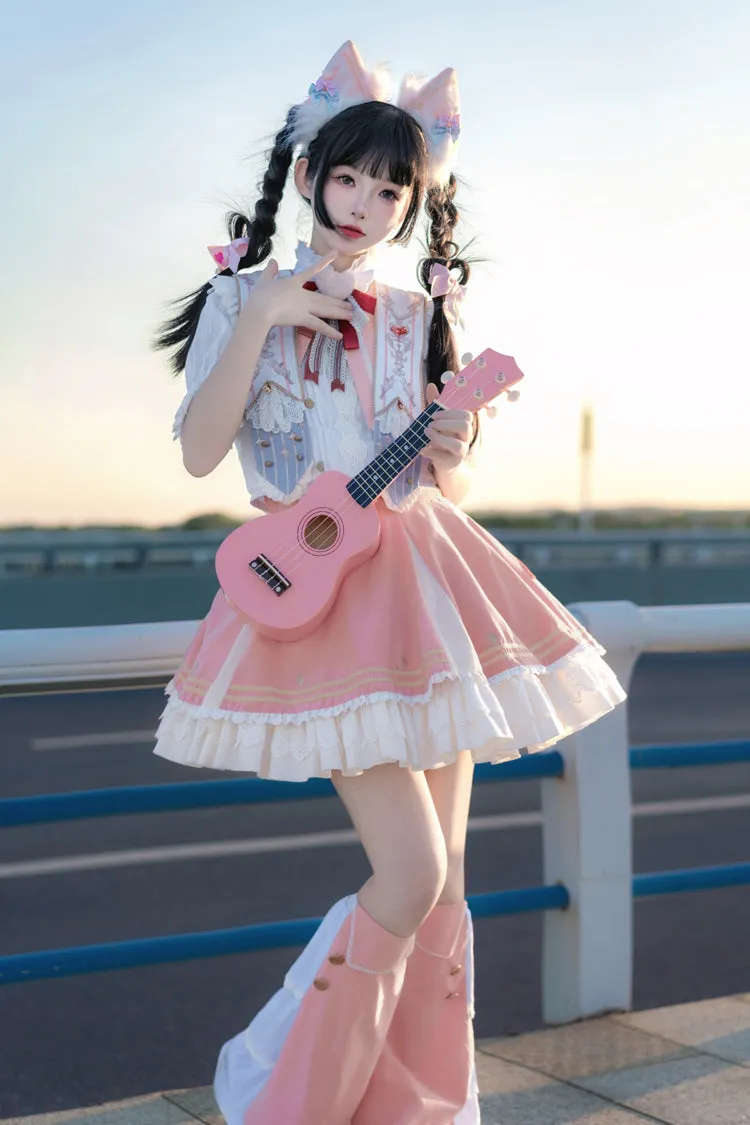 Pink [Messenger of Heaven] Ruffle Sweet Princess Lolita Skirt