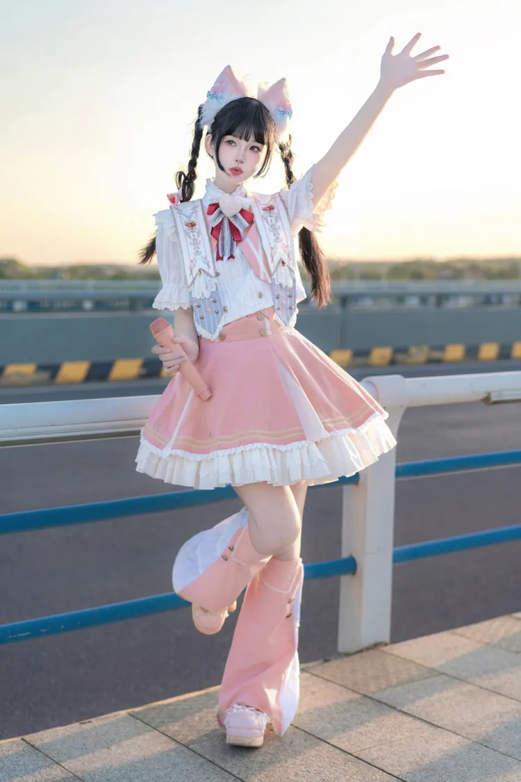 Pink [Messenger of Heaven] Ruffle Sweet Princess Lolita Skirt