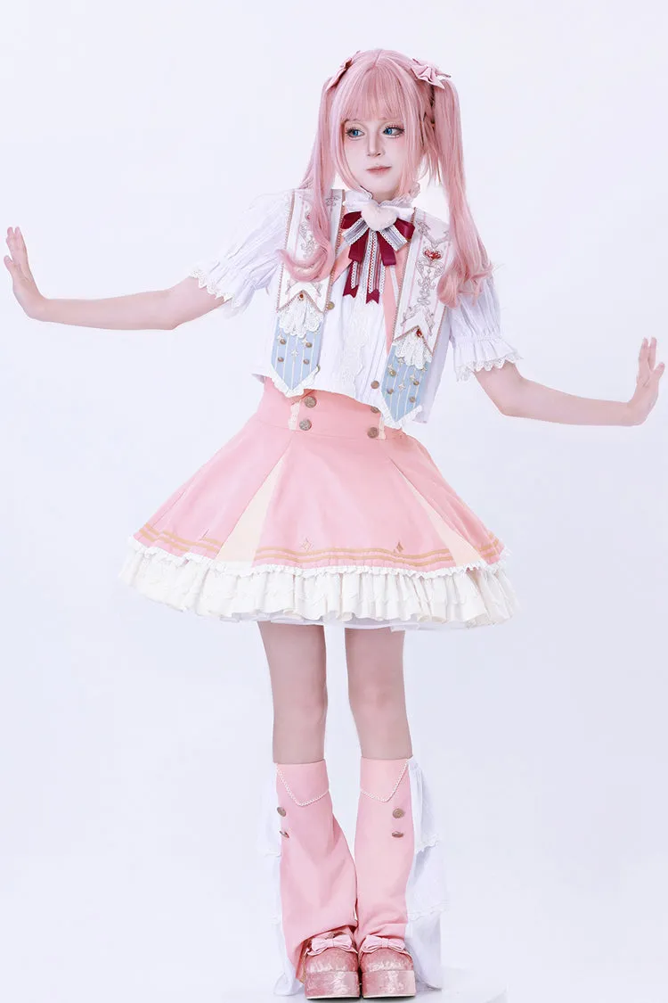 Pink [Messenger of Heaven] Ruffle Sweet Princess Lolita Skirt
