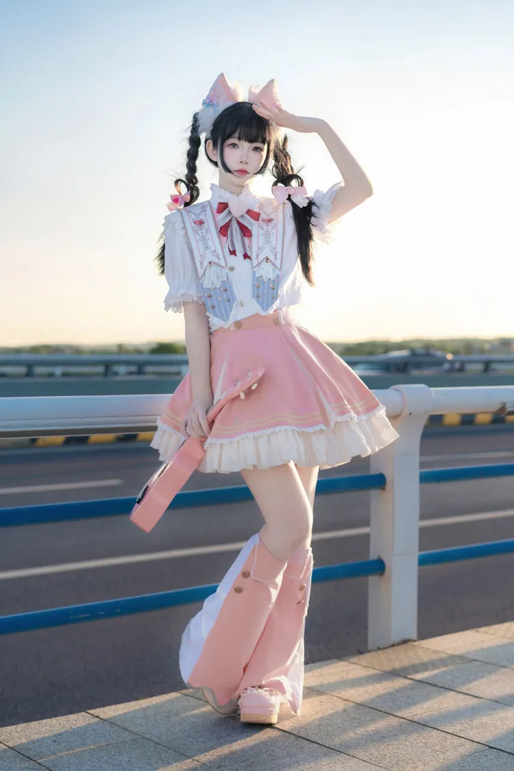 Pink [Messenger of Heaven] Ruffle Sweet Princess Lolita Skirt