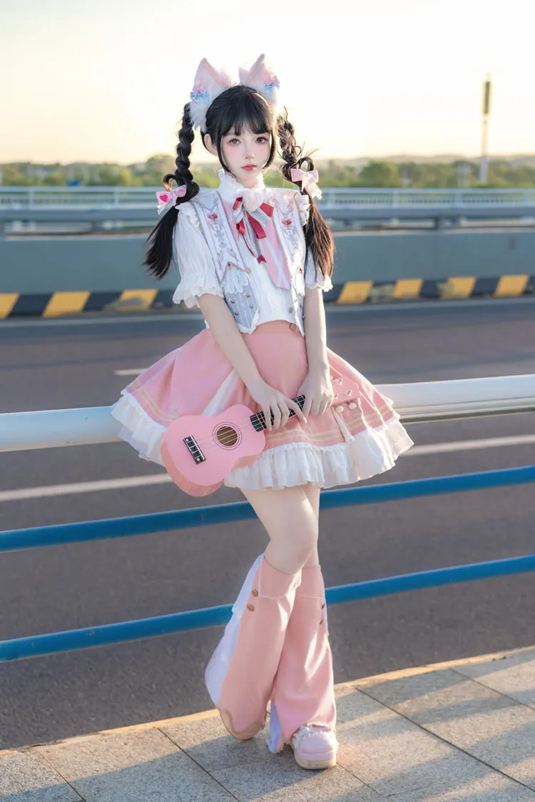 Pink [Messenger of Heaven] Ruffle Sweet Princess Lolita Skirt