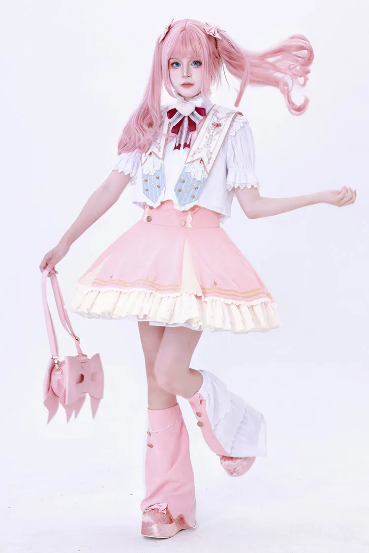 Pink [Messenger of Heaven] Ruffle Sweet Princess Lolita Skirt