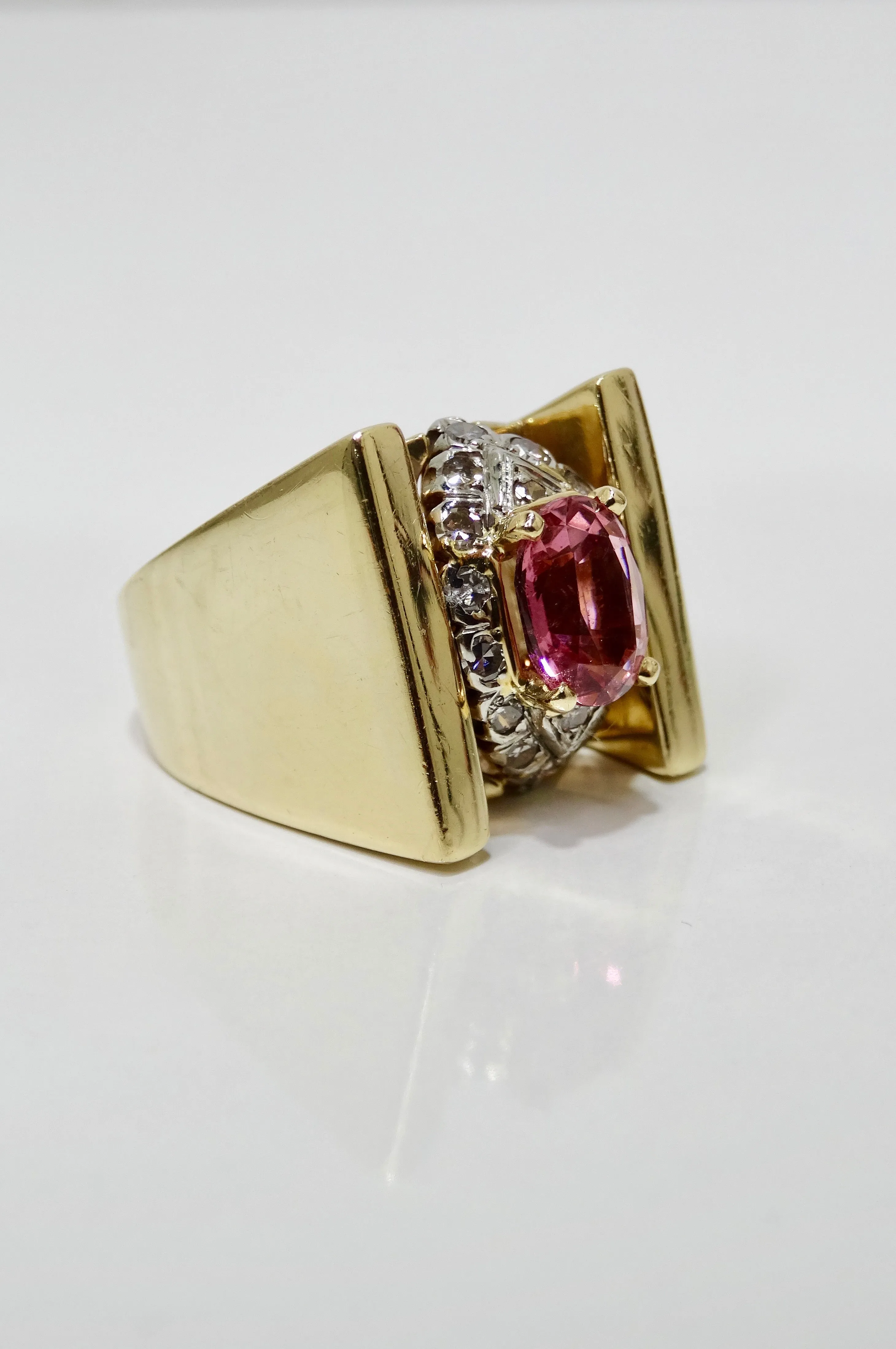 Pink Tourmaline & Diamond Cocktail Ring