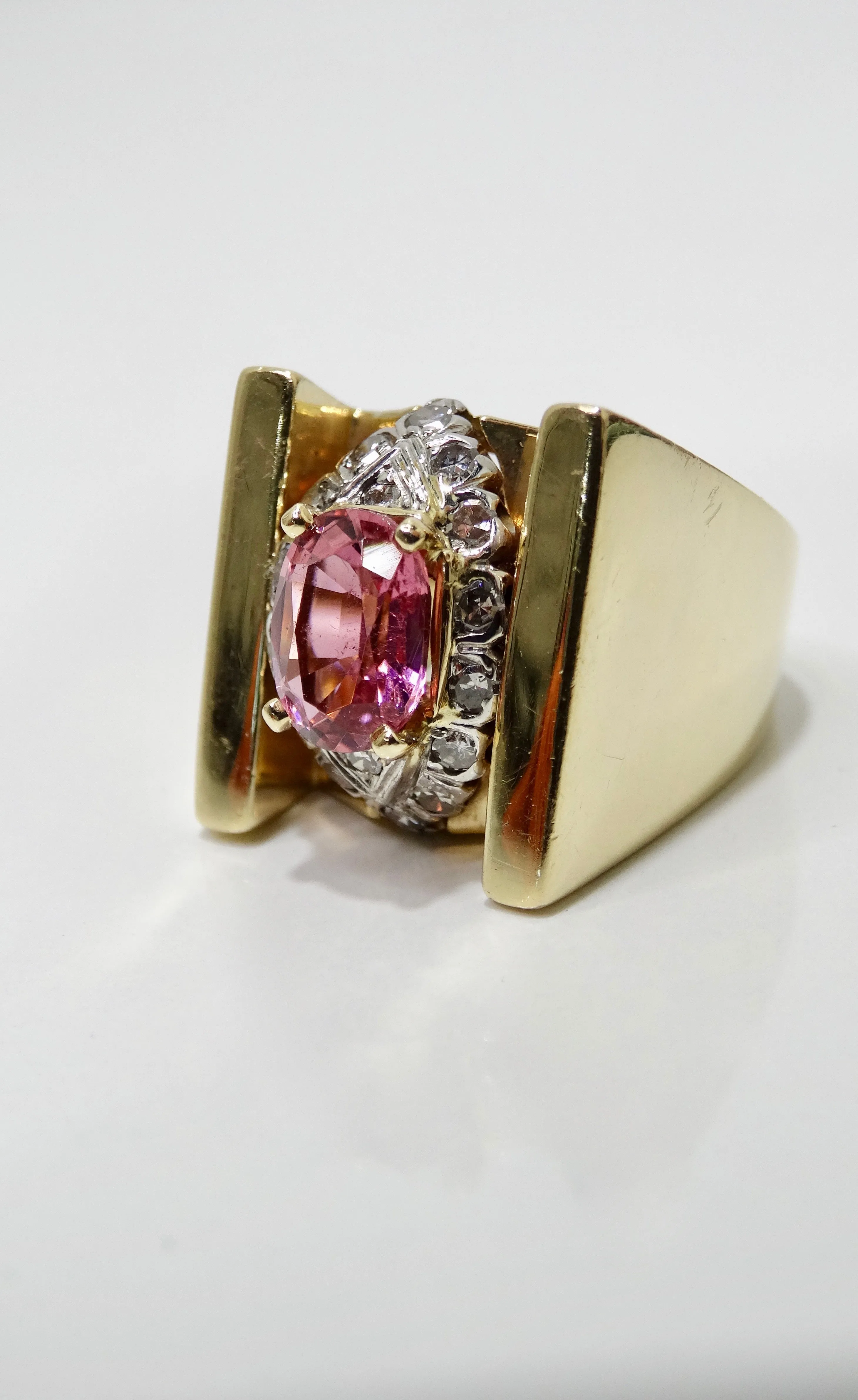 Pink Tourmaline & Diamond Cocktail Ring