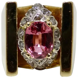 Pink Tourmaline & Diamond Cocktail Ring