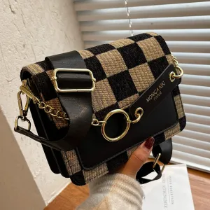 Plaid Checkered Small Messenger Bag