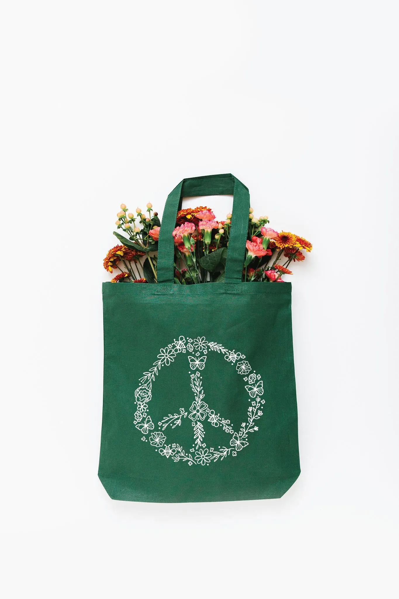 Pollinator Peace Sign Tote Bag