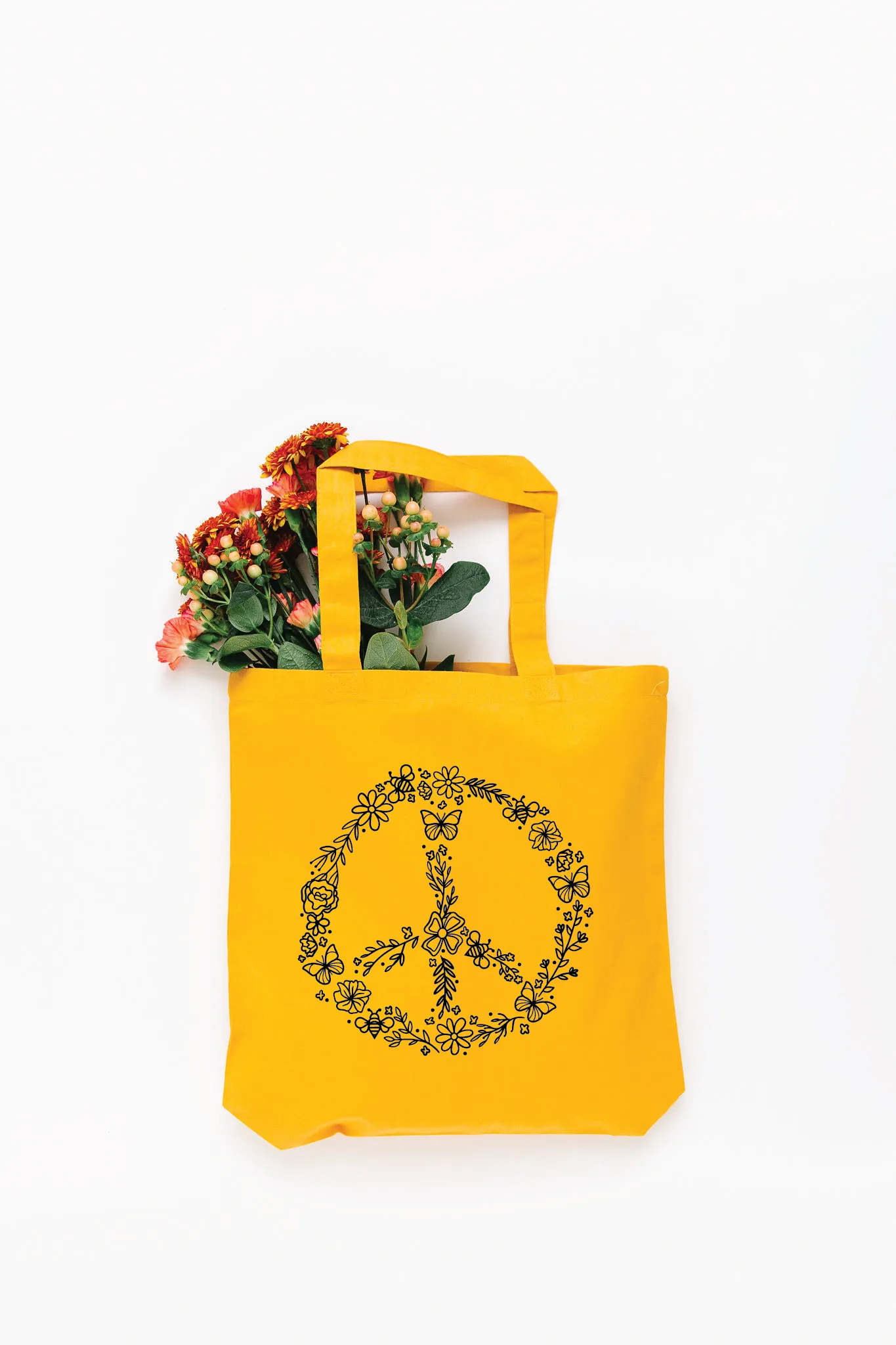 Pollinator Peace Sign Tote Bag