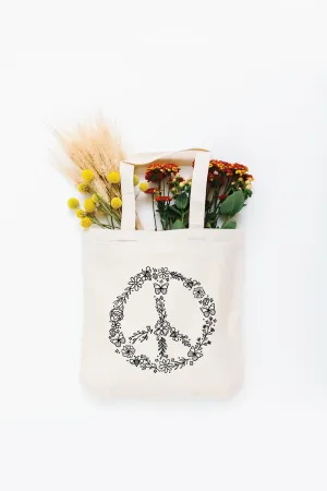 Pollinator Peace Sign Tote Bag