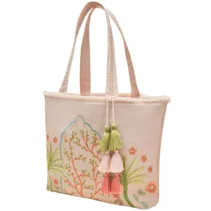 Powder Jute Beach Tote Bag