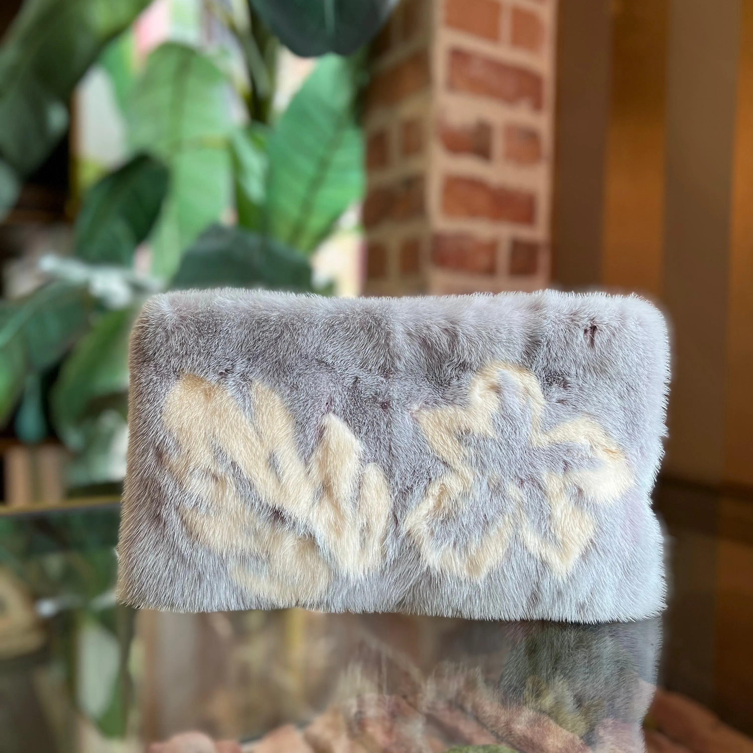 PRADA Lilac Mink Fur Tropical Clutch