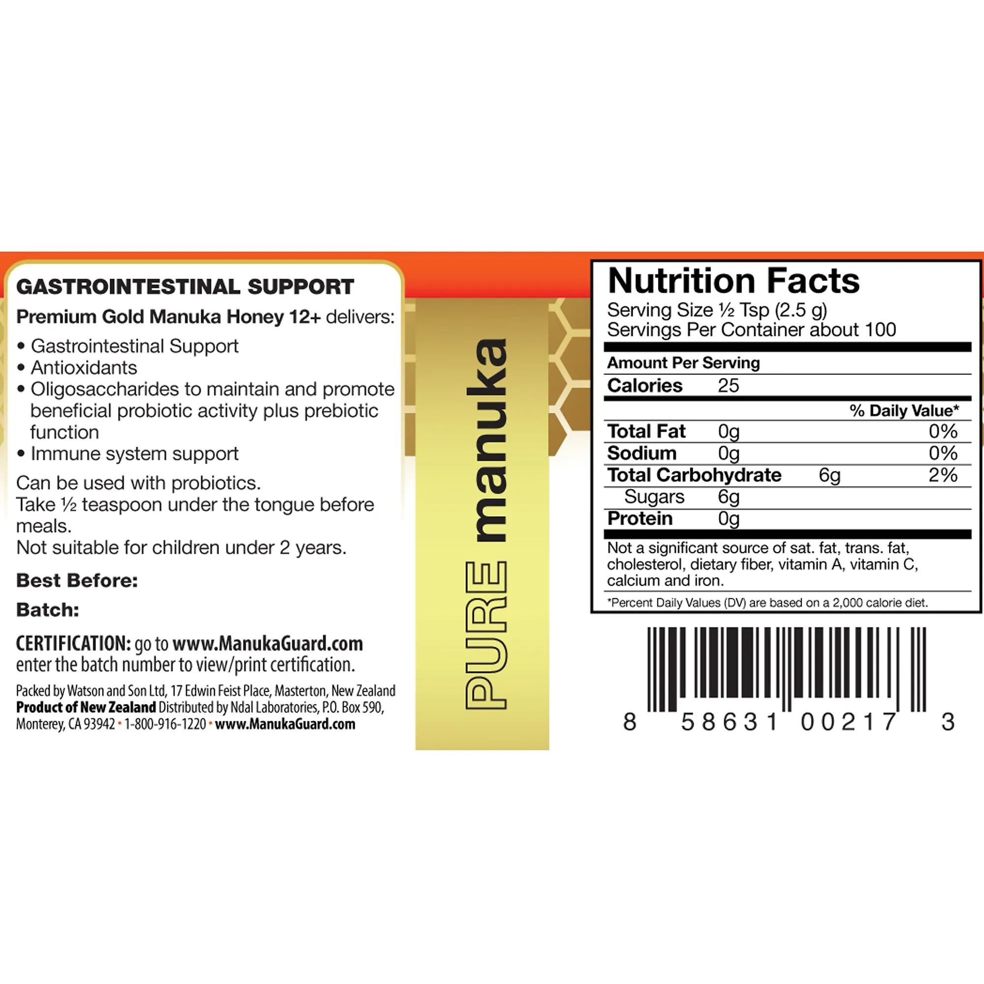 Premium Gold 8  Manuka Honey