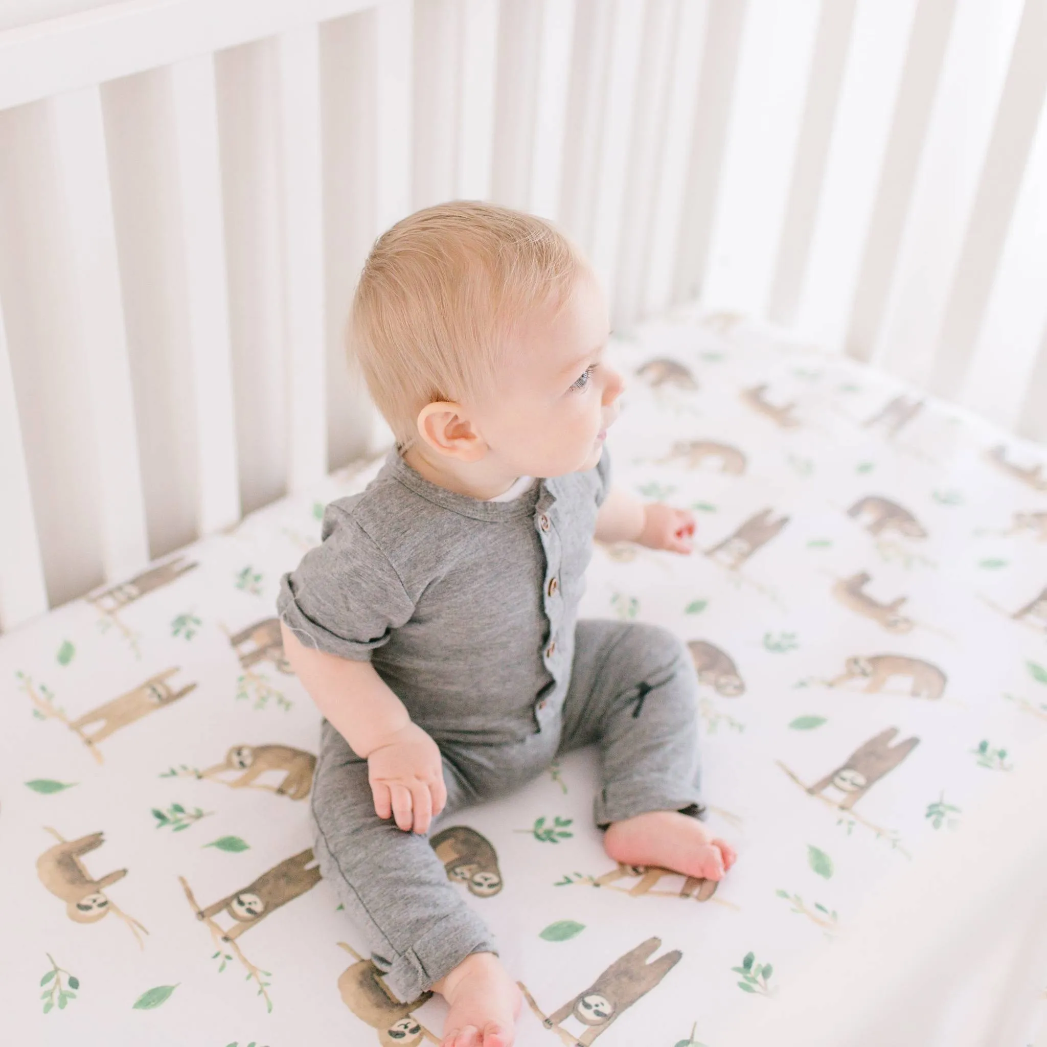 Premium Knit Fitted Crib Sheet - Noah