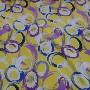 Printed Milano Satin Fabric Yellow 150 cm