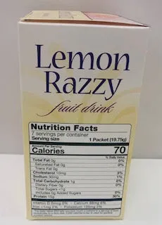 Proti Health Lemon Razzy Protein Fruit Drink Powder - 7 servings - only 70 calories - 15g protein