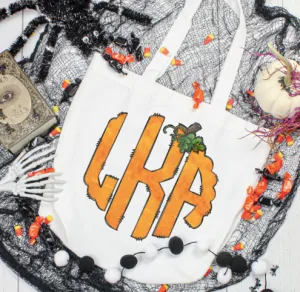 Pumpkin Monogram Trick-or-Treat Bag