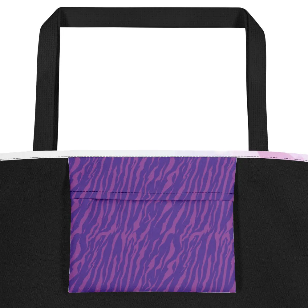 Purple Butterfly Splash - Beach Bag